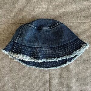 Brandy Melville Denim Bucket Hat Frayed Edges OS